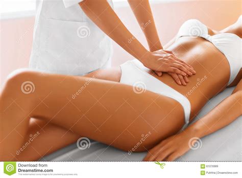 Spa Treatment Body Care Massage On Woman Body In The Spa Salon Stock