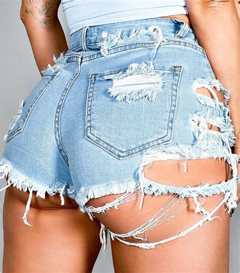 Hot Sale Summer Woman Sexy Ripped Denim Shorts High Waist Etsy