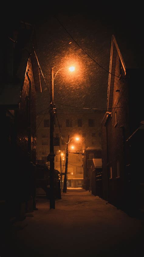 wallpaper  street lights night city winter dark
