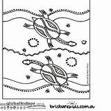 Aboriginal Colouring Indigenous Aborigines Brisbanekids Turtle Australische Australien Maori Lizard sketch template
