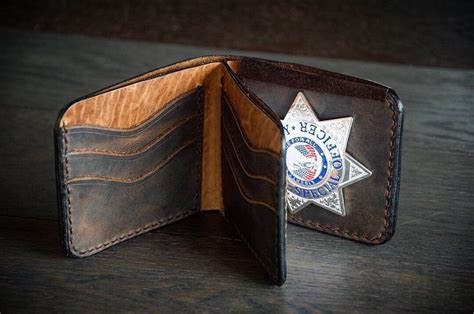 badge wallet leatherclassifieds