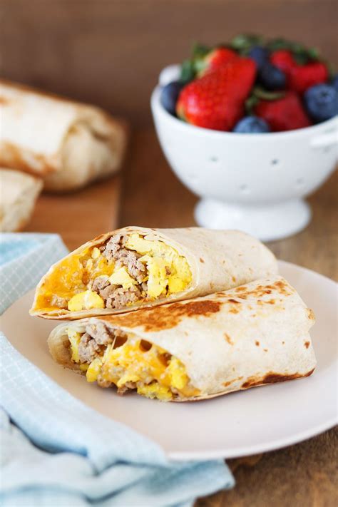egg sausage breakfast burritos recipe  breakfast burritos