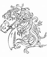Horse Mane Coloring Beautiful Pages Kids Animals Print sketch template