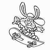 Coloring Funky Bunny Pages Skateboard Getcolorings Print Printable Getdrawings sketch template