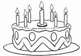 Cake Birthday Coloring Pages Printable Everfreecoloring sketch template