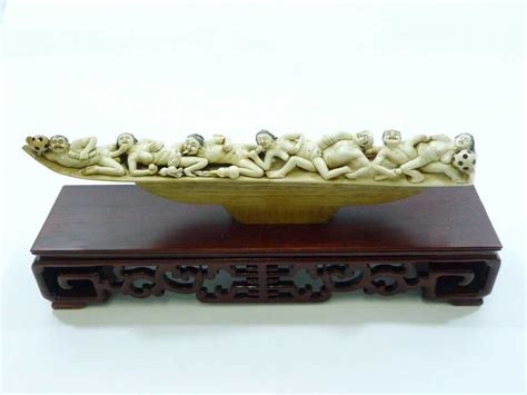 Mammoth Ivory Erotic Tusk Carving Big Group Sex Orgy