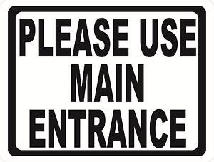 main entrance sign inform  business entry point size options ebay
