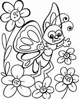 Coloring Butterfly Pages Flower Print sketch template