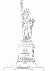 Liberty Statue Coloring Printable Kids Pages sketch template