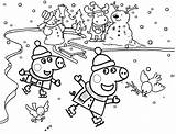 Peppa Wutz Weihnachten Malvorlagen Nieve Muddy Puddles Skating Jugando Drucken Dibujosparacolorear Stampare Teddy Freunde Abuelos Coloring sketch template