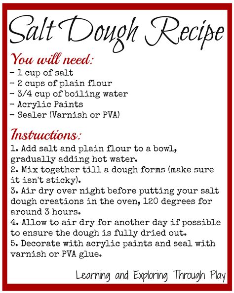 learning  exploring  play salt dough recipe