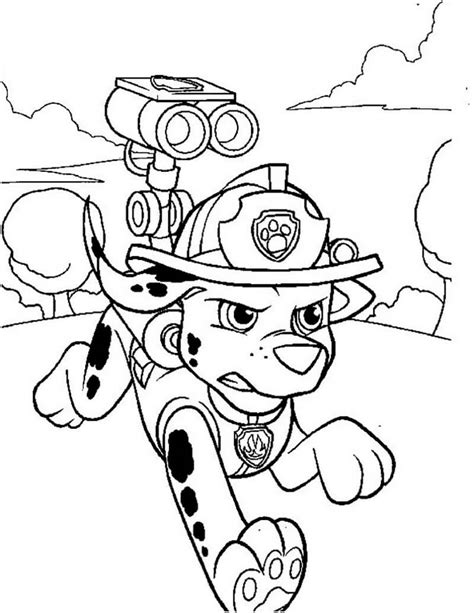 paw patrol marshall pages coloring drawing super pup mighty pups