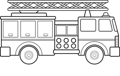 fire truck  ladder coloring page coloring sky