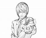 Note Death Light Yagami Pages Coloring Face Another sketch template