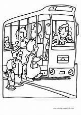 Coloring Pages Bus Transportation Color Printable Kids Sheets Found Transport sketch template