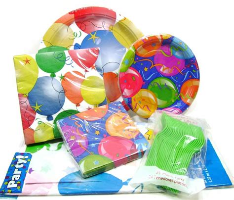 balloon theme napkins  paper plates birthday party picnic gathering