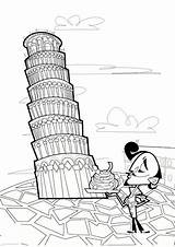 Pisa Torre Coloriage Pages Italie Pise Laminas sketch template
