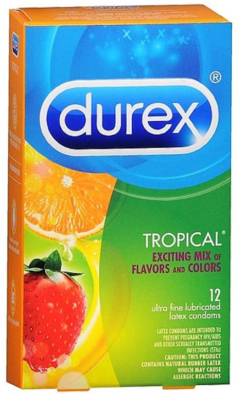 durex tropical flavors premium lubricated latex condoms  ea pack   walmartcom