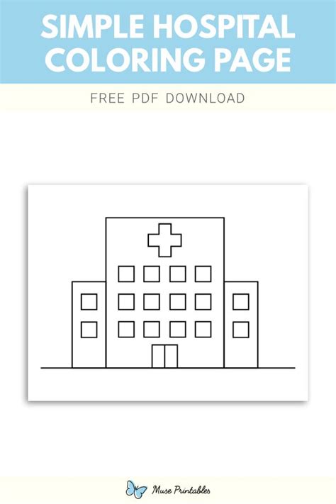 printable simple hospital coloring page    https