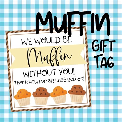 muffin   gift tag appreciation gift etsy