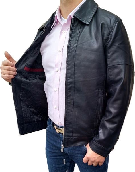 jaqueta masculina couro ecologico forrada  ziper social   em mercado livre