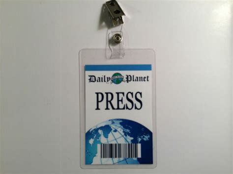 superman clark kent daily planet press pass badge id card costume
