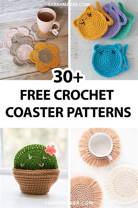 crochet flower coaster  pattern  flower site