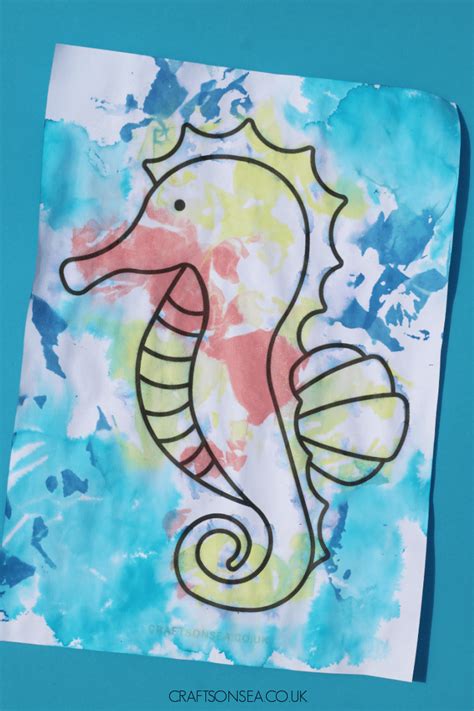 tissue paper seahorse craft crafts  sea