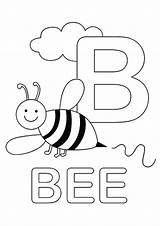 Bee Coloring Letter Bumble Printable Pages Bumblebee Description Kids sketch template