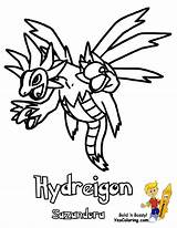 Pokemon Coloring Hydreigon Printable Large Pages sketch template