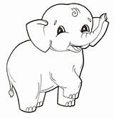 Elephant Coloring Baby Cute Printable Pages Elephants Categories sketch template