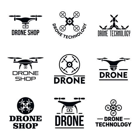 conjunto de logotipos de drones estilo simple  vector en vecteezy