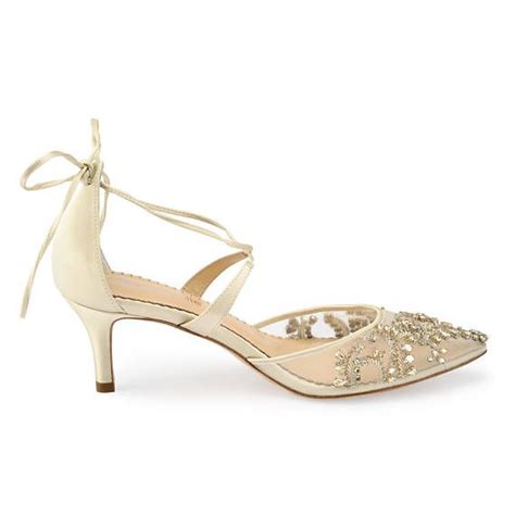 comfortable champagne and gold low heel crystal