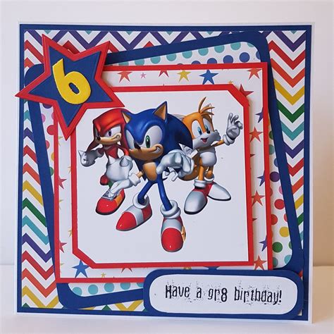 sonic birthday card personalised birthday card sonic  hedgehog
