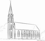Church Drawing Draw Step Kids Drawings Tutorials Beginners Easy Coloring Basic Churches Sketch Sketches Architecture Building Pages Lessons Landmarks Pencil sketch template