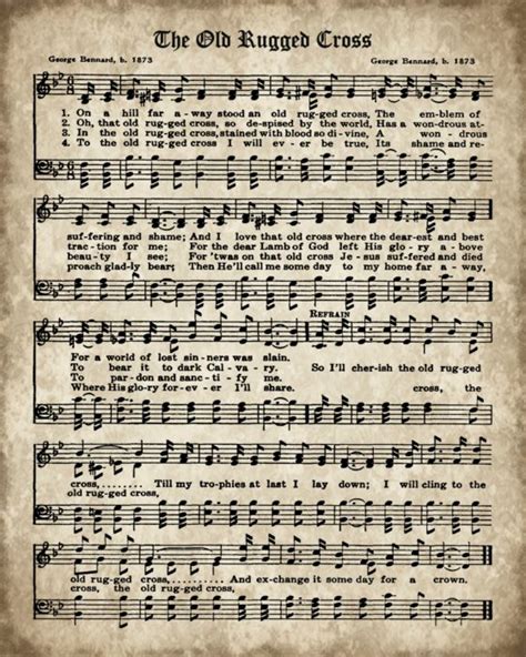 printable hymn book page   rugged cross knick  time