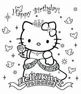 Coloring Birthday Pages Happy Kitty Hello Princess Girl Color Print Sister Colouring Printable Sheets Girls Cute Getcolorings Kids Heart Party sketch template