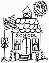 School Coloring Building Popular sketch template