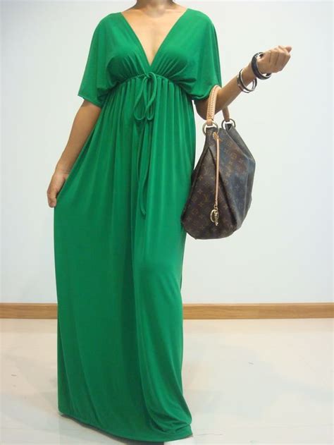 nwt women party summer green kimono long maxi dress  size       maxi dress