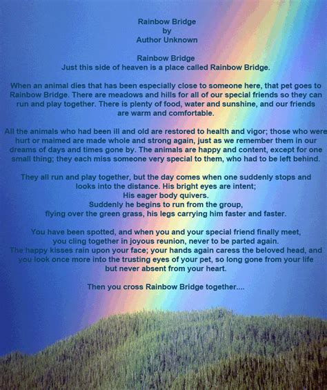 rainbow bridge printable poem