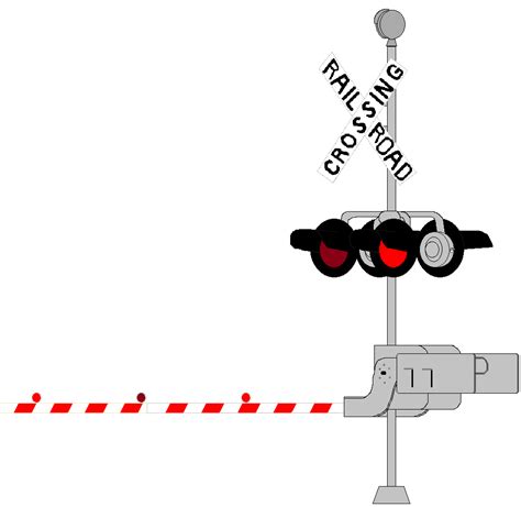 railroad crossing signal frontal side view  gate  willmluvtrains  deviantart
