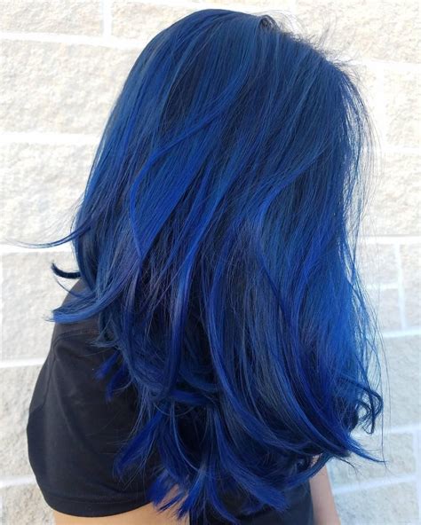 amazing vibrant sapphire blue aveda hair color  aveda artist chelsea