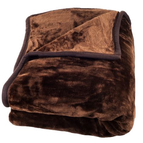 Super Fuzzy Soft Heavy Thick Plush Mink Blanket 8 Pound Coffee 1