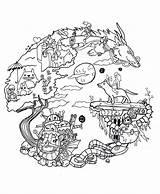 Ghibli Studio Coloring Pages Drawing Chloe Totoro Adults Fanart Inspired sketch template