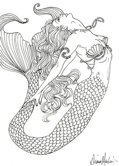 pin  cassie loftin  tattoos mermaid coloring book mermaid