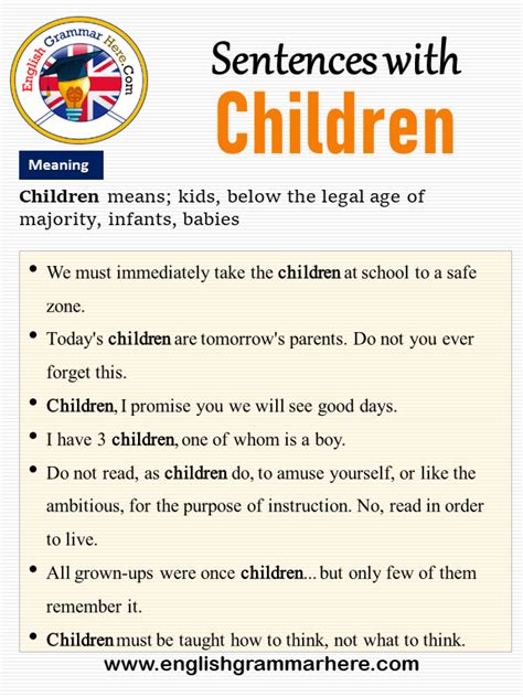 sentences  children children   sentence  meaning english