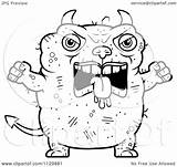 Devil Angry Clipart Ugly Outlined Coloring Cartoon Vector Cory Thoman Regarding Notes sketch template