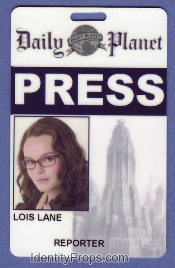 smallville superman daily planet press pass lois lane id card  photo