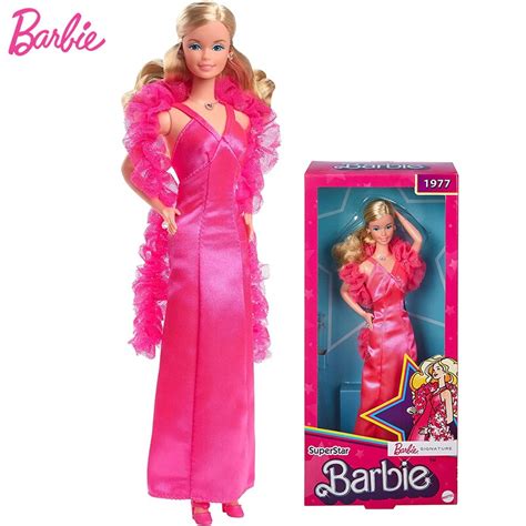 original barbie signature doll 1977 superstar classic curly blonde pink
