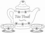 Coloring Tea Pages Teapot Time Household Kids Carving Choose Board sketch template